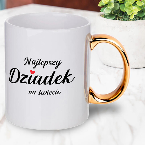 Kubek ze złotym uszkiem - Najlepszy Dziadek na świecie