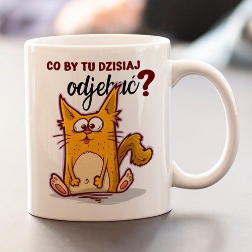 Śmieszny kubek z nadrukiem - Co by tu dzisiaj odjeb⭐ć?