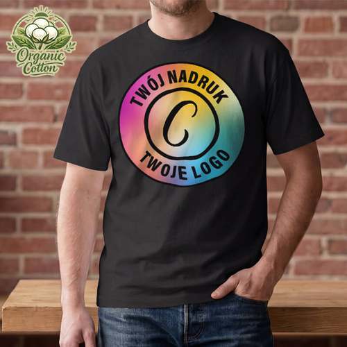 Czarna koszulka Organic Cotton z Twoim nadrukiem