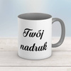 Kubek CLASSIC z szarym wnętrzem i uszkiem z Twoim nadrukiem