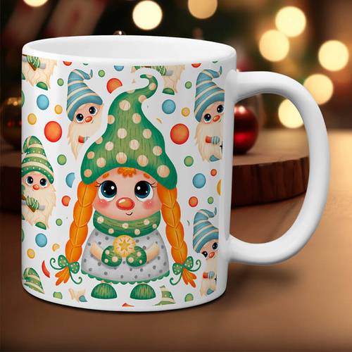 Świąteczny kubek z imieniem - bajkowa dziewczynka