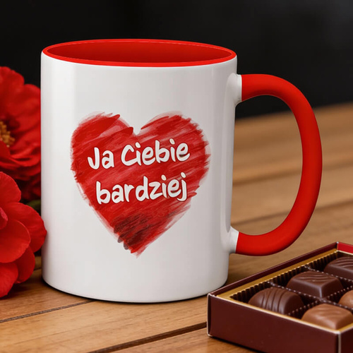 Kubek - prezent na Walentynki - Ja Ciebie bardziej