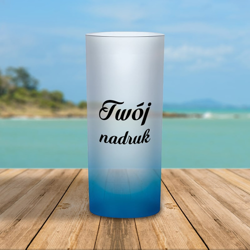 Szklanka 200 ml szroniona z Twoim nadrukiem  - Błękitna