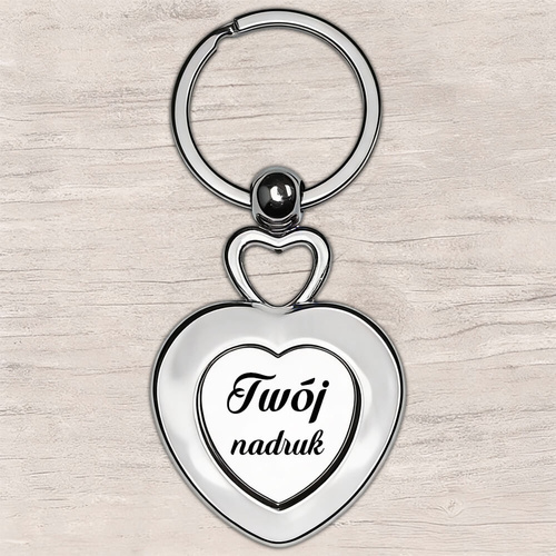 Brelok metalowy w kształcie serca z Twoim zdjęciem