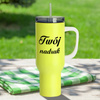 Kubek podróżny 1200 ml neonowy żółty z Twoim nadrukiem 