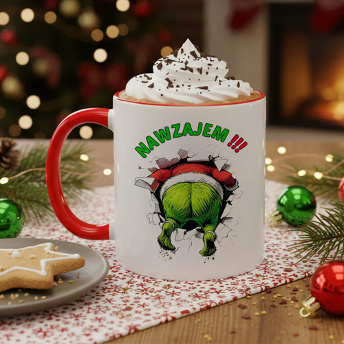 Śmieszny świąteczny kubek z imieniem dla kobiety - Wesołych Świąt