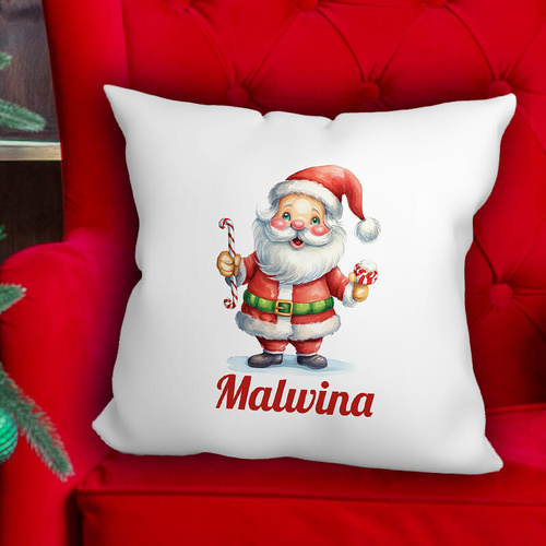 Świąteczna poduszka z imieniem - Mikołaj, na prezent
