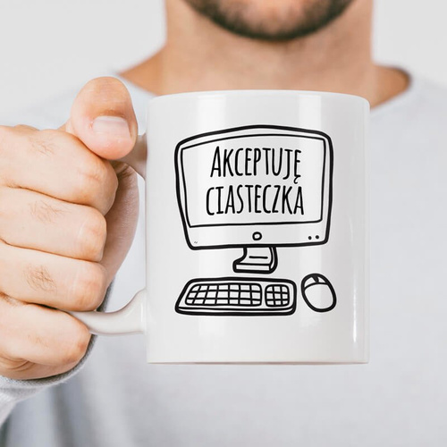 Kubek z nadrukiem - Akceptuję ciasteczka