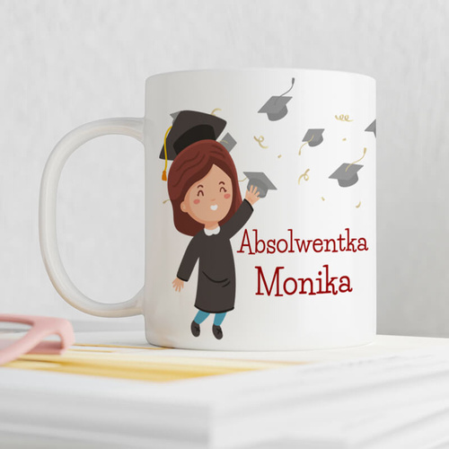 Pamiątkowy kubek z imieniem dla absolwentki