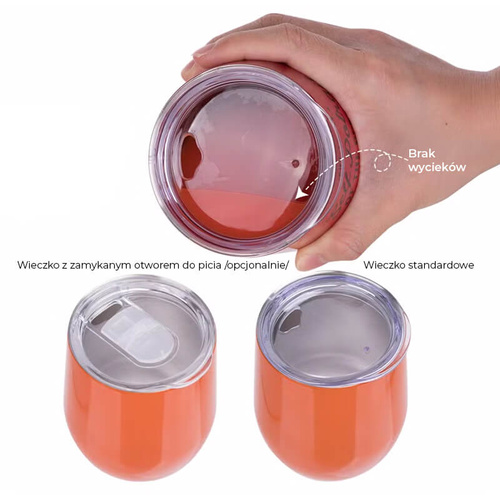 Biały metalowy kubek do wina 360 ml z Twoim nadrukiem
