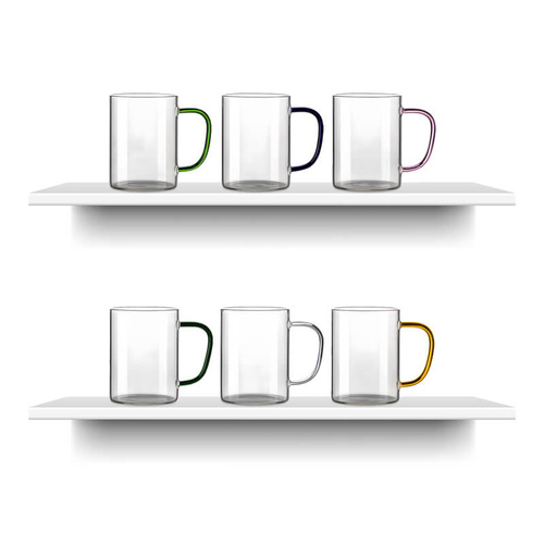 Kubek szklany 450 ml jasnozielone uszko z Twoim nadrukiem