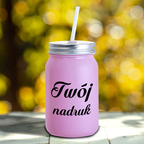 Szklanka Mason Jar z Twoim nadrukiem ze szkła fioletowa
