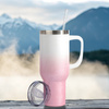 Kubek podróżny 1200 ml z Twoim nadrukiem - różowo-biały gradient
