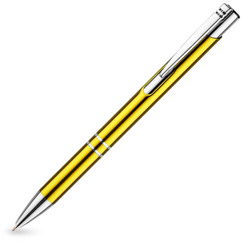 Żółty długopis metalowy COSMO z Twoim grawerem - 100 szt.